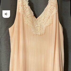 Chico Peach lace trim tank top